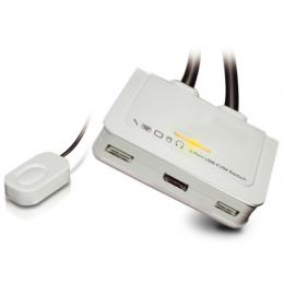 2-Port KVM DisplayPort-USB-Audio mit Kabelstzen 2x 0,9m