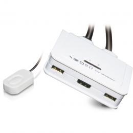 2-Port KVM HDMI-USB-Audio mit Kabelstzen 2x 0,9m