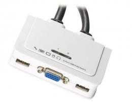 2-Port KVM VGA-USB-Audio mit Kabelstzen 2x0,9 m
