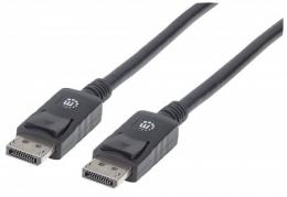 4K@60Hz DisplayPort-Kabel MANHATTAN DisplayPort Stecker auf DisplayPort Stecker, geschirmt, schwarz, 2 m