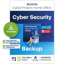 Acronis Cyber Protect Home Office Advanced [3 Geräte - 1 Jahr] + 50 GB Cloud Storage [Download]