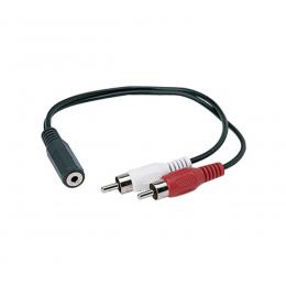 Adapterkabel Klinke-/Cinch, 0,2 m (2 x Cinch-Stecker auf Klinkenkupplung, stereo)