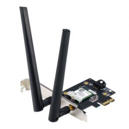 ASUS PCE-AXE5400 PCI-E Adapter WiFi 6E (802.11ax), Tri-Band, bis zu 5.400 Mbit/s, Bluetooth 5.2, PCI-Express x1