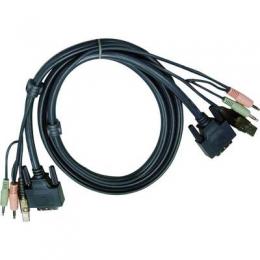ATEN 2L-7D02UI KVM Kabelsatz, DVI-I Single Link, USB, Audio, Lnge 1,8m