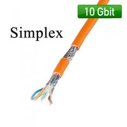 Communik - 10Gbit Verlegekabel Cat.7, 1000MHz, AWG23 S/FTP 2x4P FRNC-B orange, 100 Meter