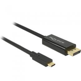 Delock USB Typ-C Stecker < DisplayPort Stecker (DP Alt Mode) 4K, 60Hz, 1m, schwarz