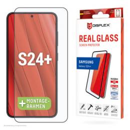 DISPLEX Full Cover Panzerglas (10H) für Samsung Galaxy S24+ Eco-Montagerahmen, volle Displayabdeckung, Tempered Glas, kratzer-resistente Schutzfolie,