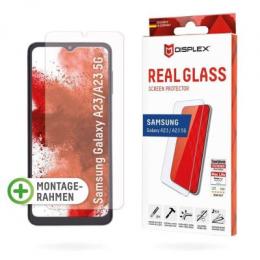 DISPLEX Panzerglas 2D/ Clear (10H) für Samsung Galaxy A23 5G Eco-Montagerahmen, Tempered Glas, kratzer-resistente Schutzfolie, hüllenfreundlich