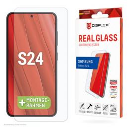 DISPLEX Panzerglas 2D/ Clear (10H) für Samsung Galaxy S24 Eco-Montagerahmen, Tempered Glas, kratzer-resistente Schutzfolie, hüllenfreundlich
