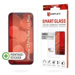 DISPLEX Smart Glass (9H) für Apple iPhone 13 Pro Max/14 Plus Montagesticker, unzerbrechlich, ultra-dünn, unsichtbar