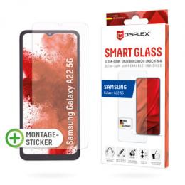 DISPLEX Smart Glass (9H) für Samsung Galaxy A22 5G Montagesticker, unzerbrechlich, ultra-dünn, unsichtbar