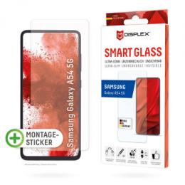 DISPLEX Smart Glass (9H) für Samsung Galaxy A54 5G Montagesticker, unzerbrechlich, ultra-dünn, unsichtbar
