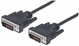 DVI-Kabel MANHATTAN DVI-D Dual Link Stecker auf Stecker, schwarz, 1,8 m