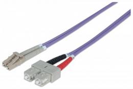 Glasfaser LWL-Anschlusskabel, Duplex, Multimode INTELLINET LC/SC, 50/125 , OM4, 1 m, violett