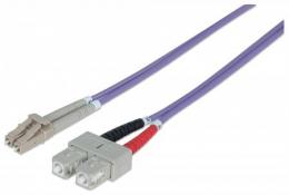 Glasfaser LWL-Anschlusskabel, Duplex, Multimode INTELLINET LC/SC, 50/125 , OM4, 10 m, violett