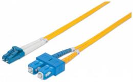 Glasfaser LWL-Anschlusskabel, Duplex, Singlemode INTELLINET LC/SC, 9/125 , OS2, 1 m, gelb