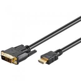Goobay 1,5m HDMI / DVI-D Kabel 19pol. [HDTV (1080p), vergoldete Kontakte, angespritzte Stecker]