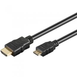 Goobay 1m High Speed HDMI Kabel mit Ethernet [Full HD (1080p), vergoldete Kontakte, ARC]
