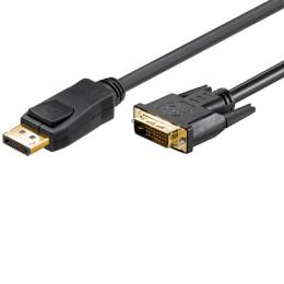 Goobay 2m DisplayPort/DVI-D-Adapterkabel [vergoldete Kontakte, Displayport mit Verriegelung]