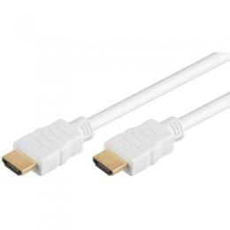 Goobay 2m HDMI Kabel 2.0 mit Ethernet, weiß [4K (2160p), bis zu 18Gbit/s, vergoldete Kontakte, ARC]