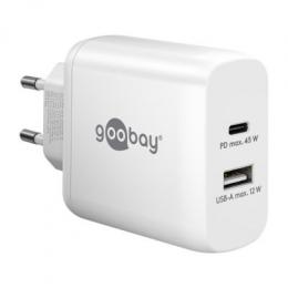Goobay USB-C™ PD Dual-Schnellladegerät (45 W) weiß
