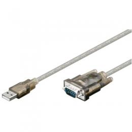 Goobay USB seriell RS232 Konverter, Transparent 1,5m, USB 2.0-Stecker (Typ A) > D-SUB/RS-232-Stecker (9-polig)