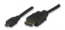 HDMI Kabel High Speed with Ethernet mit Micro D Schwarz 3 m