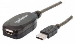 Hi-Speed USB 2.0 Repeater Kabel MANHATTAN In Reihe schaltbar, A-Stecker / A-Buchse, 10 m