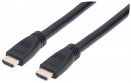 High Speed HDMI-Kabel mit Ethernet-Kanal, CL3-zertifiziert fr Wandinstallationen MANHATTAN HEC, ARC, 3D, 4K@60Hz, CL3, HDMI-Stecker auf HDMI-Stecker, geschirmt, schwarz, 10 m