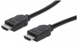 High Speed HDMI-Kabel mit Ethernet-Kanal MANHATTAN HEC, ARC, HDMI-Stecker auf HDMI-Stecker, geschirmt, schwarz, 10 m