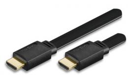 High Speed HDMI with Ethernet Kabel, Flachkabel, schwarz, 15m