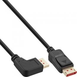 InLine DisplayPort 1.4 Kabel, 8K4K, links gewinkelt, schwarz/gold, 2m