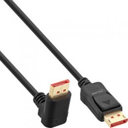 InLine DisplayPort 1.4 Kabel, 8K4K, nach oben gewinkelt, schwarz/gold, 5m