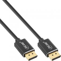 InLine DisplayPort 1.4 Kabel Slim, 8K4K, schwarz, vergoldete Kontakte, 2m