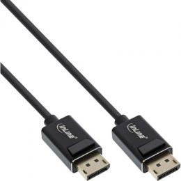 InLine® DisplayPort 2.0 Kabel, 8K4K UHBR, schwarz vergoldete Kontakte, 3m