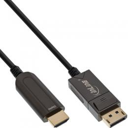 InLine DisplayPort zu HDMI AOC Konverter Kabel, 4K/60Hz, schwarz, 20m