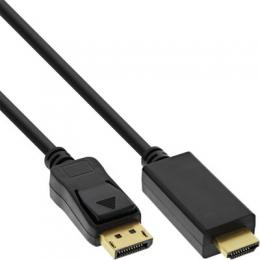 InLine DisplayPort zu HDMI Konverter Kabel, 4K/60Hz schwarz, 1m