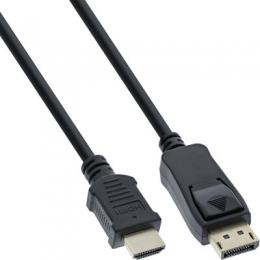InLine DisplayPort zu HDMI Konverter Kabel, schwarz, 0,5m