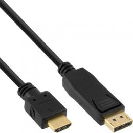InLine DisplayPort zu HDMI Konverter Kabel, schwarz, 1,5m