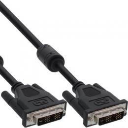 InLine DVI-D Kabel, digital 18+1 Stecker / Stecker, Single Link, 2 Ferrite, 3m
