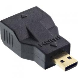 InLine HDMI Adapter, Mini HDMI C Buchse auf Micro HDMI D Stecker, 4K2K kompatibel, vergoldete Kontakte