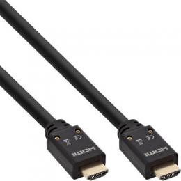 InLine HDMI Aktiv-Kabel, HDMI-High Speed mit Ethernet, 4K2K, Stecker / Stecker, schwarz / gold, 20m
