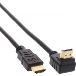 InLine HDMI Kabel, gewinkelt, HDMI-High Speed mit Ethernet, Stecker / Stecker, verg. Kontakte, schwarz, 10m