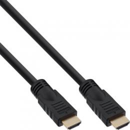 InLine HDMI Kabel, HDMI-High Speed mit Ethernet, Premium, Stecker / Stecker, schwarz / gold, 5m