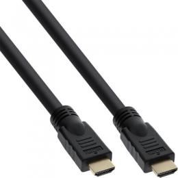 InLine HDMI Kabel, HDMI-High Speed mit Ethernet, Premium, Stecker / Stecker, schwarz / gold, 7,5m