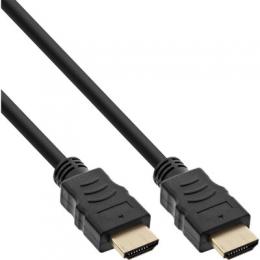 InLine HDMI Kabel, HDMI-High Speed mit Ethernet, Stecker / Stecker, schwarz / gold, 1,5m
