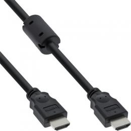 InLine HDMI Kabel, HDMI-High Speed, Stecker / Stecker, schwarz, mit Ferrit, 3m