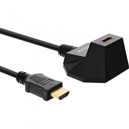 InLine HDMI Verlngerung mit Standfu, HDMI-High Speed mit Ethernet, 4K2K, Stecker / Buchse, schwarz / gold, 2m