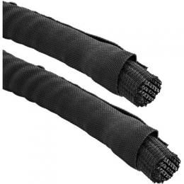 InLine Kabelkanal, Geflechtschlauch mit Polyestergewebemantel, selbstverschlieend in schwarz, 10mm Durchmesser , 1m