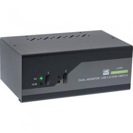 InLine KVM Desktop Switch, 2-fach, Dual-Monitor DisplayPort 1.2, 4K, USB 3.0, Audio